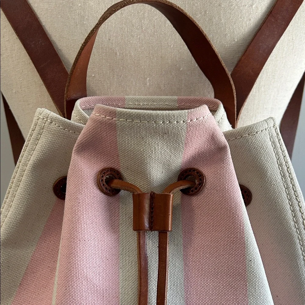 Madewell Somerset Stripe Canvas & Leather Backpack